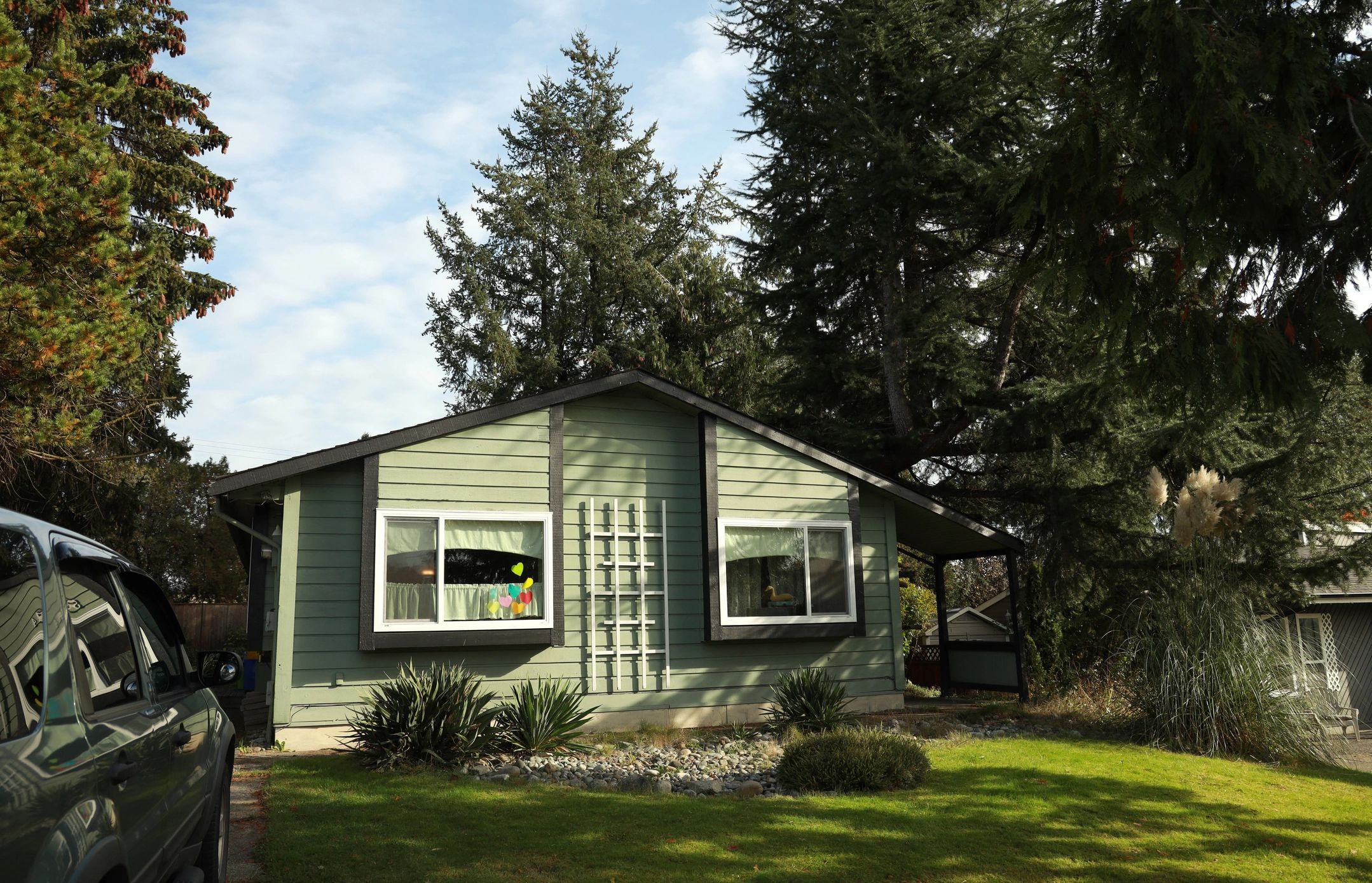 Well-kept residential yard and home exterior